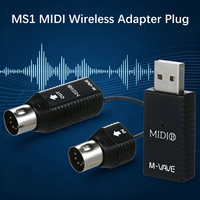 Sistem MIDI Nirkabel M-VAVE MS1, Konverter Isi Ulang Plug and Play untuk Keyboard Synth, Panggung, Studio, dan Pertunjukan Langsung