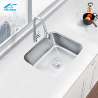 Directement de K China Factory Évier de cuisine à bol unique en acier inoxydable Monté sur le comptoir Série en gros-Robinet de lavabo sous plan