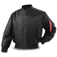 Blouson Bomber MA-1 avec doublure orange, en satin, poches à rabat à boutons-pression, poche utilitaire sur la manche, poignets et ceinture côtelés, veste d'hiver