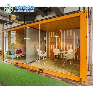 China lieferant moderne niedrigen kosten farbe stahl frame prefab container büro tagungsraum design
