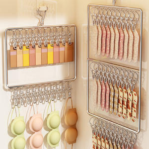 Séchoir à chaussettes en acier inoxydable Yq avec pinces, type crochet, pour la maison, le balcon, l'extérieur, organisateur de vêtements, séchoir à linge - Product Image 4