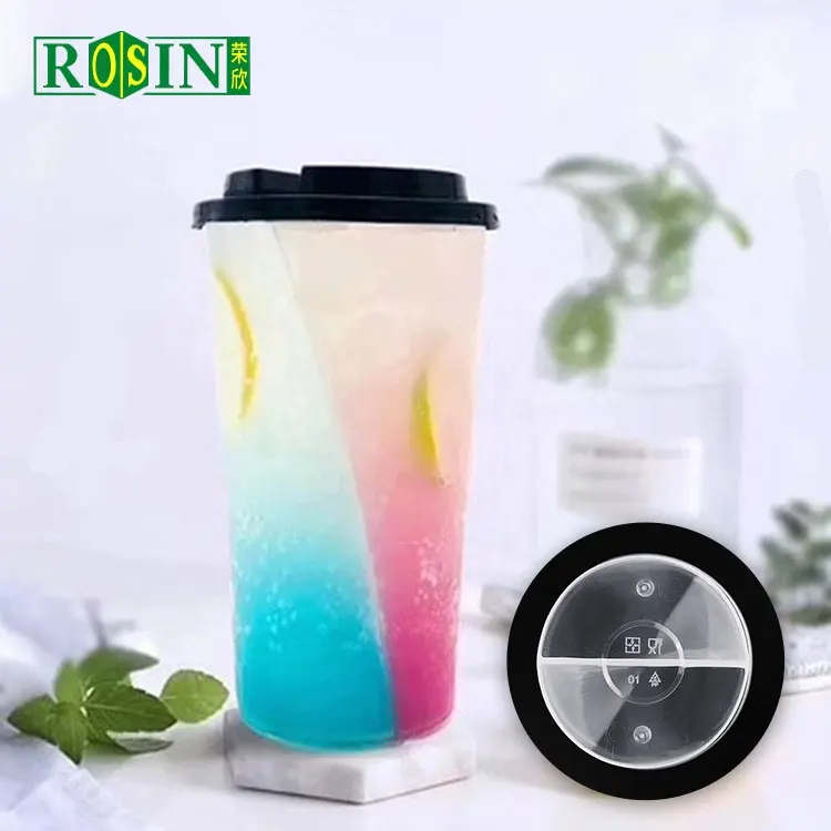 700ml 2 ngăn dùng một lần pp tiêm cốc nhựa đôi chia tách cà phê chia sẻ ly