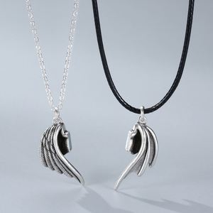 Magnetic Devil Angel Couple Lovers Necklace Alloy Gold Plated Ethnic Link <b>Chain</b> Clavicle Necklace Anniversary - Product Image 2