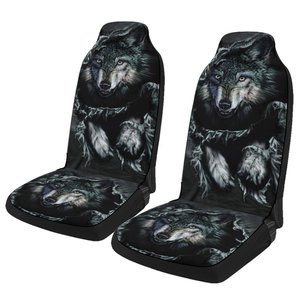 2/5 Pezzi Coprisedili <span class=keywords><strong>Auto</strong></span> Universali con Stampa 3D <span class=keywords><strong>Lupo</strong></span>, Protezione Sedile, Cuscino Coprisedile Completo per la Maggior Parte delle <span class=keywords><strong>Auto</strong></span>, Stile Accattivante - Product Image 2