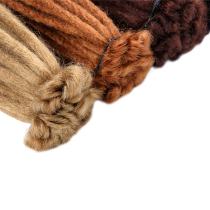 Ombre Brown bis Blonde Dreadlocks Extensions 22 "0,6 cm Synthetic Crochet Geflochtenes Haar Back combed Dreads - Product Image 5