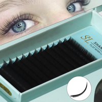 Pestañas elipse planas 0,25 Extensión de pestañas de volumen ruso Puntas dobles Pestañas planas elipse Pestañas planas Promades de seda Extensiones de pestañas planas