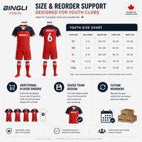 Tenues de football personnalisées pour jeunes, maillots et shorts, équipes personnalisées pour clubs et académies au Canada avec noms et numéros sublimés