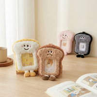 Porte-clés personnalisé en peluche mignon pour photocarte, porte-carte d'identité en forme d'animal moelleux, porte-clés Kawaii, protège-carte photo de dessin animé Kpop