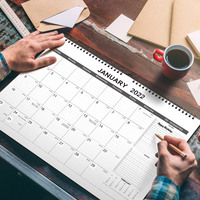 Calendrier de bureau OEM non daté, planificateur perpétuel à feuillets mobiles 365 jours, imprimé floral, cadeau de bureau inspirant