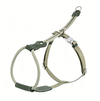 Harnais pour chien réglable, léger, anti-évasion, en forme de H, en corde souple et ronde, en cuir, avec boucle coulissante anti-traction, pour l'entraînement et la promenade