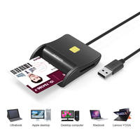 Lector y Grabador de Tarjetas Inteligentes USB EMV de Alta Calidad, Compatible con ISO 7816, IC, ID, CAC, SIM, ATM, Tarjetas de Crédito y Débito con Chip para PC y Laptop