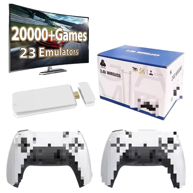 M15 Mini Retro Video Game Console Slim Used Style with 2 Players Support 20000 Built-in Games and Wireless Gamepads