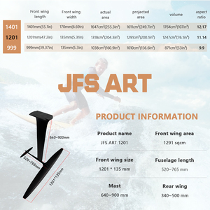 ไฮโดรฟอยล์อลูมิเนียมคาร์บอนไฟเบอร์รุ่นใหม่ JFS ART 1201 ขนาด 1291 ตารางเซนติเมตร ปีกยาวพิเศษ สำหรับ SUP ทุกประเภท สีดำ ปีกหน้า/ปีกหลัง JFS ART 1201 - Product Image 3