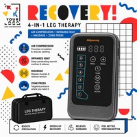 Masseur de jambes à compression d'air 360° avec enveloppement complet, 6 chambres, chaleur, sans fil, type C, double commande