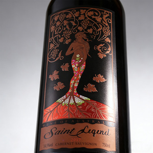 High Quality Embossed <b>Waterproof</b> Printing Logo Red Wine <b>Label</b> Gold Foil Stamping Texture <b>Label</b> Wine Bottle <b>Label</b> Sticker - Product Image 5