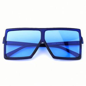 Custom Logo New Fashion Retro Women Big <b>Frame</b> Flat Top <b>Sunglasses</b> Clear Red Blue Shades UV400 Oversized <b>Square</b> <b>Sunglasses</b> Women - Product Image 6