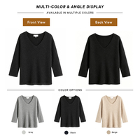 Pull en tricot à col en V neuf, confortable et luxueux pour femme, idéal pour toutes les occasions