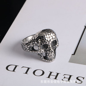 Pebble Skull <b>Ring</b> <b>Titanium</b> Steel Unisex Punk Jewelry Gift SA746 - Product Image 4