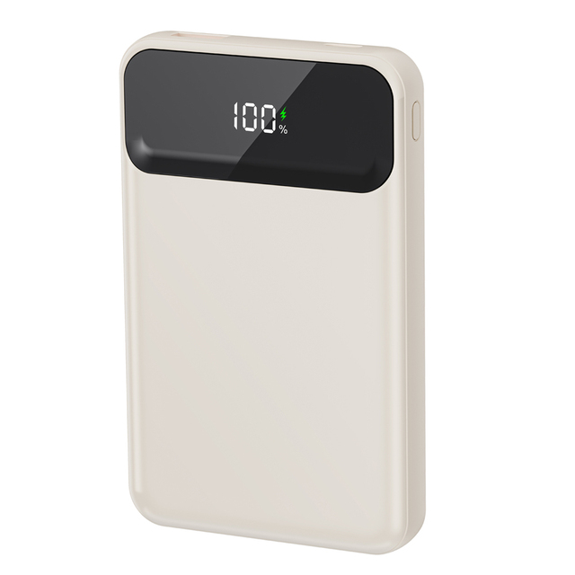 Slim Built-in Cable Power Bank 22.5W Fast Charging Portable Charger LED Display Ultra Thin Power Bank for Smart Devices