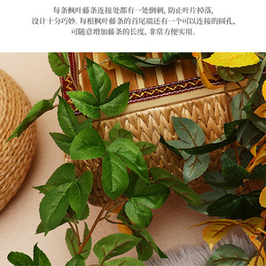 พลาสติกหวายเทียมใบเมเปิ้ลจำลองสูงตกแต่งในร่มกลางแจ้ง - Product Image 2