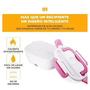 Boîte à lunch électrique pour enfants avec chauffe-aliments, capacité de 1 L, pot intérieur en acier inoxydable, affichage numérique LED, 220 V, fermeture à clip, I - Product Image 5