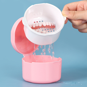 Estuche Redondo para Dentaduras Postizas SUNSHING, Contenedor Hermético con Tapa para Baño de Dentaduras, Caja Portátil para Guardar Retenedores Dentales y Limpiar Prótesis - Product Image 3