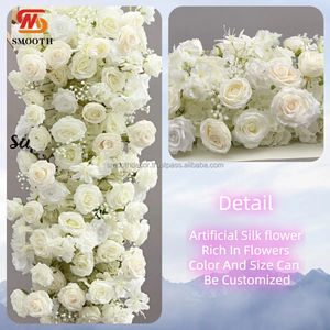 Corredor de flores rosas de seda artificial elegante directo de fábrica suave para boda tamaño de 80cm/120cm - Product Image 2