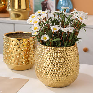 Pot de fleurs en céramique or de bureau phalaenopsis bassin d'orchidée galvanoplastie sens avancé dispositif de fleur de plante verte en pot - Product Image 3