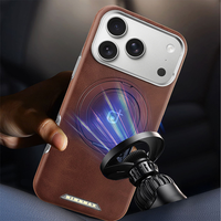 Étui de téléphone de luxe magnétique en TPU+PC électroplaqué pour 17 16 15 14 13 12 Pro Max Air avec support rotatif à 360°