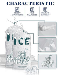 ถุงหิ้วพลาสติกใสแบบ LDPE หนา8ปอนด์10ปอนด์ถุงบรรจุภัณฑ์ก้อนน้ำแข็งสำหรับงานหนักออกแบบโลโก้ได้ตามต้องการ - Product Image 4