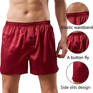 Pigiama estivo <span class=keywords><strong>da</strong></span> <span class=keywords><strong>uomo</strong></span> in seta comodo pigiama a vita bassa in tessuto a maglia pantaloncini Boxer Casual con pantaloni larghi - Product Image 2