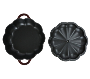 <span class=keywords><strong>Cocotte</strong></span> décorative <span class=keywords><strong>en</strong></span> <span class=keywords><strong>fonte</strong></span> émaillée de style français, forme citrouille peu profonde, pour service, compatible lave-vaisselle - Product Image 5