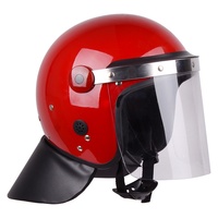 Casque de protection intégral rouge avec visière en polycarbonate pour patrouilles de sécurité et opérations discrètes
