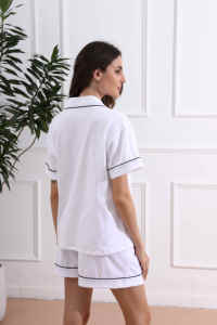 FUNG 6056 Set <span class=keywords><strong>Pigiama</strong></span> in Raso per <span class=keywords><strong>Donna</strong></span>, 100% <span class=keywords><strong>Cotone</strong></span>, Abbigliamento da Notte Economico, Taglie Grandi - Product Image 5