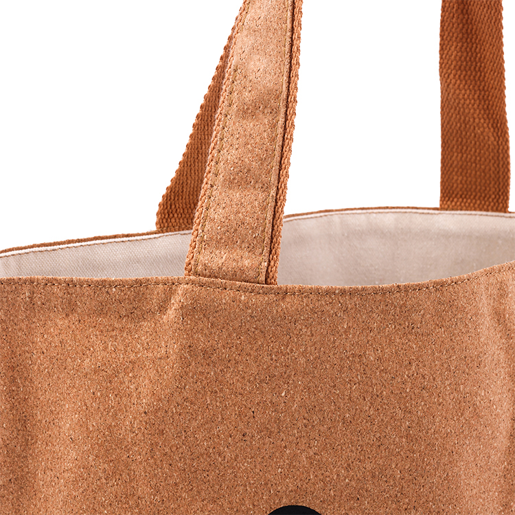 Women's High Quality Brown Cartoon Beach Washable Cork Leather Tote Shopping Bag with Eco-Friendly Shoulder Strap