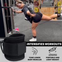 Sangles de cheville en nylon et cuir personnalisables équipement de fitness réglable avec néoprène rembourré pour machines à câble