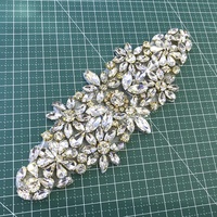 S627 Apliques de diamantes de imitación de cristal hechos a mano para coser parches textiles bordados nupciales