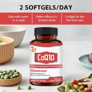 CoQ10 en gélules à absorption améliorée avec huile d'olive, soutient la santé cardiaque et la production d'énergie cellulaire, stimule l'activité antioxydante - Product Image 2