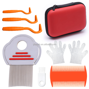 Lot de 6 peignes à poux en acier inoxydable de qualité supérieure pour enlever les tiques des chiens <span class=keywords><strong>et</strong></span> des chats - Product Image 1