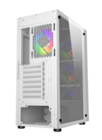 Boîtier PC ATX / M-ATX / ITX d'entrée de gamme vente chaude avec ventilateurs rgb boîtier d'ordinateur de jeu de couleur blanche