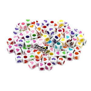 Abalorios de Corazón Multicolor de 6x6mm, Diseño de Corazón, para la Creación de Joyería - Product Image 1