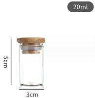Bouteille à vœux DIN30mm scellée, petite bouteille décorative en verre avec bouchon en bambou, tube transparent, bouteille à messages, bouteille pour thé aux fleurs