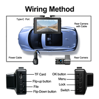 Caméra embarquée WiFi 5.8G 4K double canal avant et arrière, Allwinner V851S3, port d'alimentation Type-C, écran IPS 3.0 pouces - MOQ2