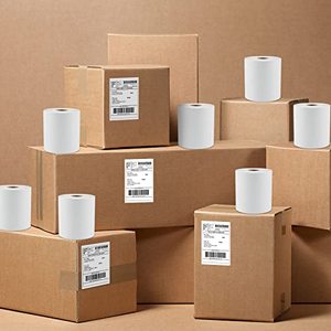 Rollos de etiquetas de envío de código de barras térmicas directas en blanco, impresión de alta claridad, pegatinas autoadhesivas para envíos postales de pequeñas empresas - Product Image 5