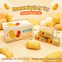 Jouet Squishy Géant en Forme d'Arachide, Réaliste, Doux, en TPR Non Toxique, Anti-Stress, Jouet Sensoriel pour Enfants de 5 à 7 Ans, Idéal pour les Fêtes