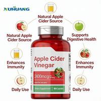 Capsules de vinaigre de cidre de pomme vegan, marque privée OEM ODM, pour la détoxification, la santé intestinale et la gestion du poids, complément alimentaire