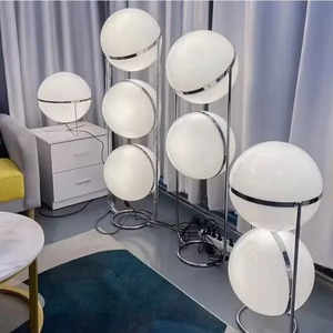Lampe sur pied LED au design nordique moderne et simple, ambiance artistique, en acier inoxydable et acrylique, hauteur réglable, lumière blanc chaud - Product Image 5