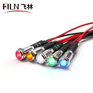 Đèn Báo 8Mm Giá FILN 12VDC 220VAC Đèn Báo Màu Đỏ Chống Nước IP67 Với Dây 20Cm - Product Image 3