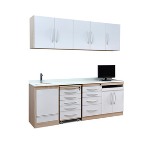 Ensemble de meubles de cabinet médical en acier inoxydable avec dessus en métal, 4 portes, unité de rangement durable pour clinique - Product Image 3