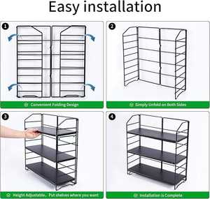 Étagère de cuisine réglable à <span class=keywords><strong>3</strong></span> <span class=keywords><strong>niveaux</strong></span>, étagère à épices en métal, organisateur de bureau - Product Image 6